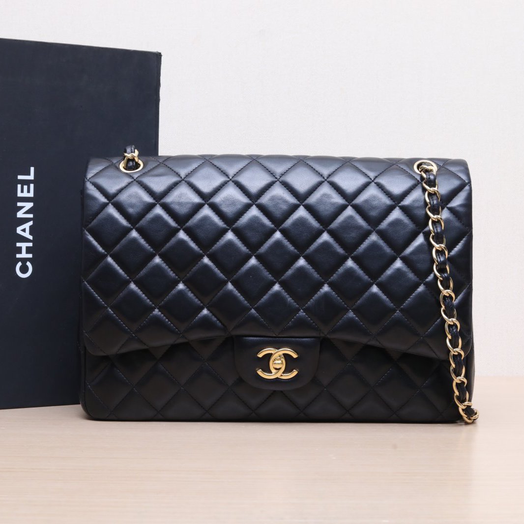 95新 Chanel/香奈儿  口盖单肩包皮革C 13开 金扣 P205538829
