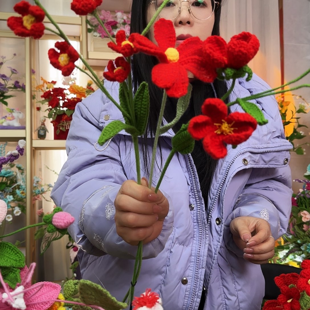 纯手工钩织钩织花束