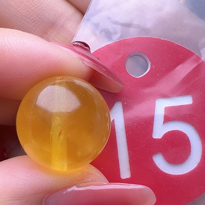 蜜蜡裸石未镶嵌15mm 圆珠