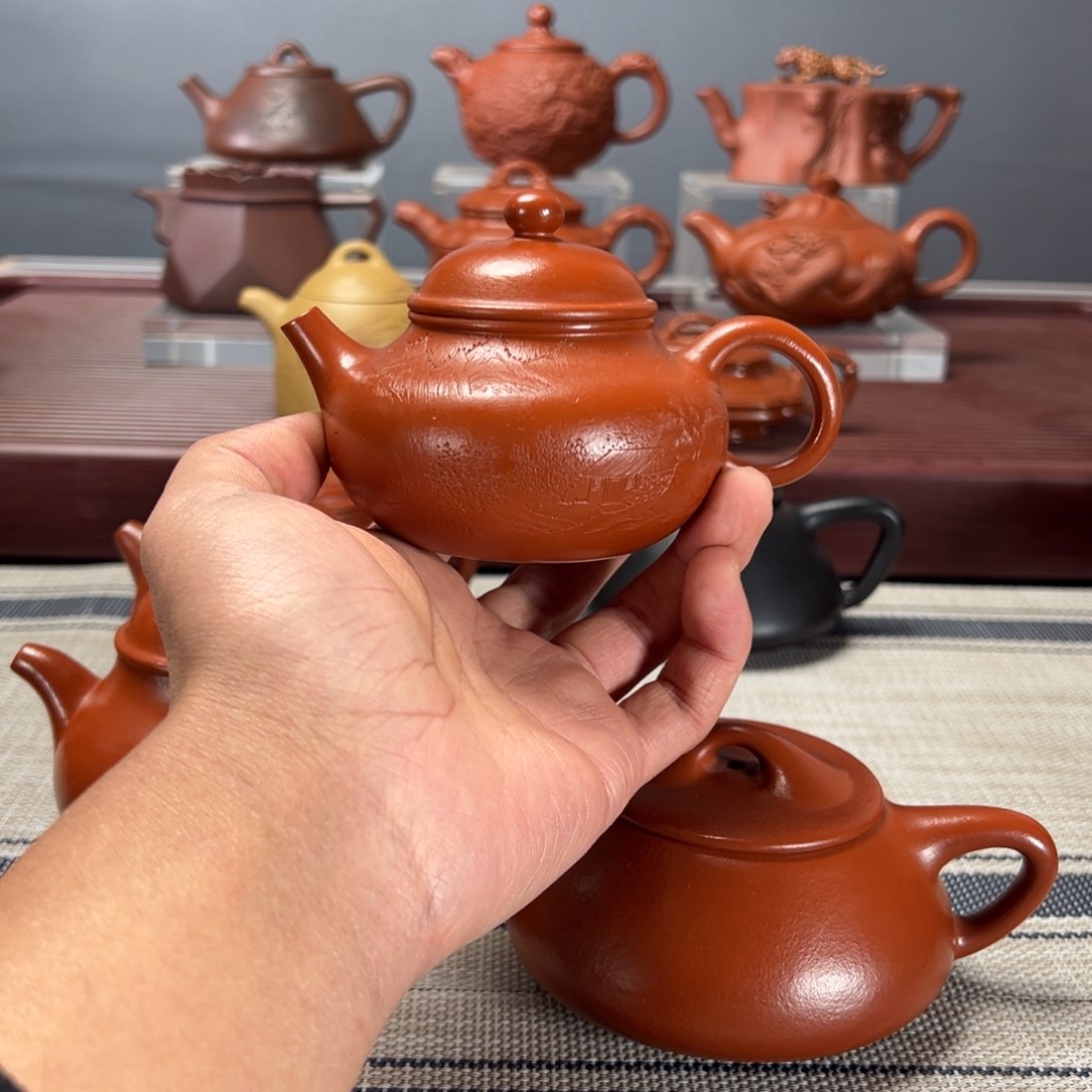 紫砂茶壶容天180CC朱泥