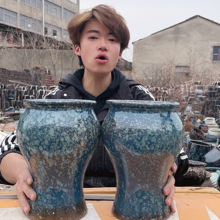 无铅玻璃宜兴紫砂花盆