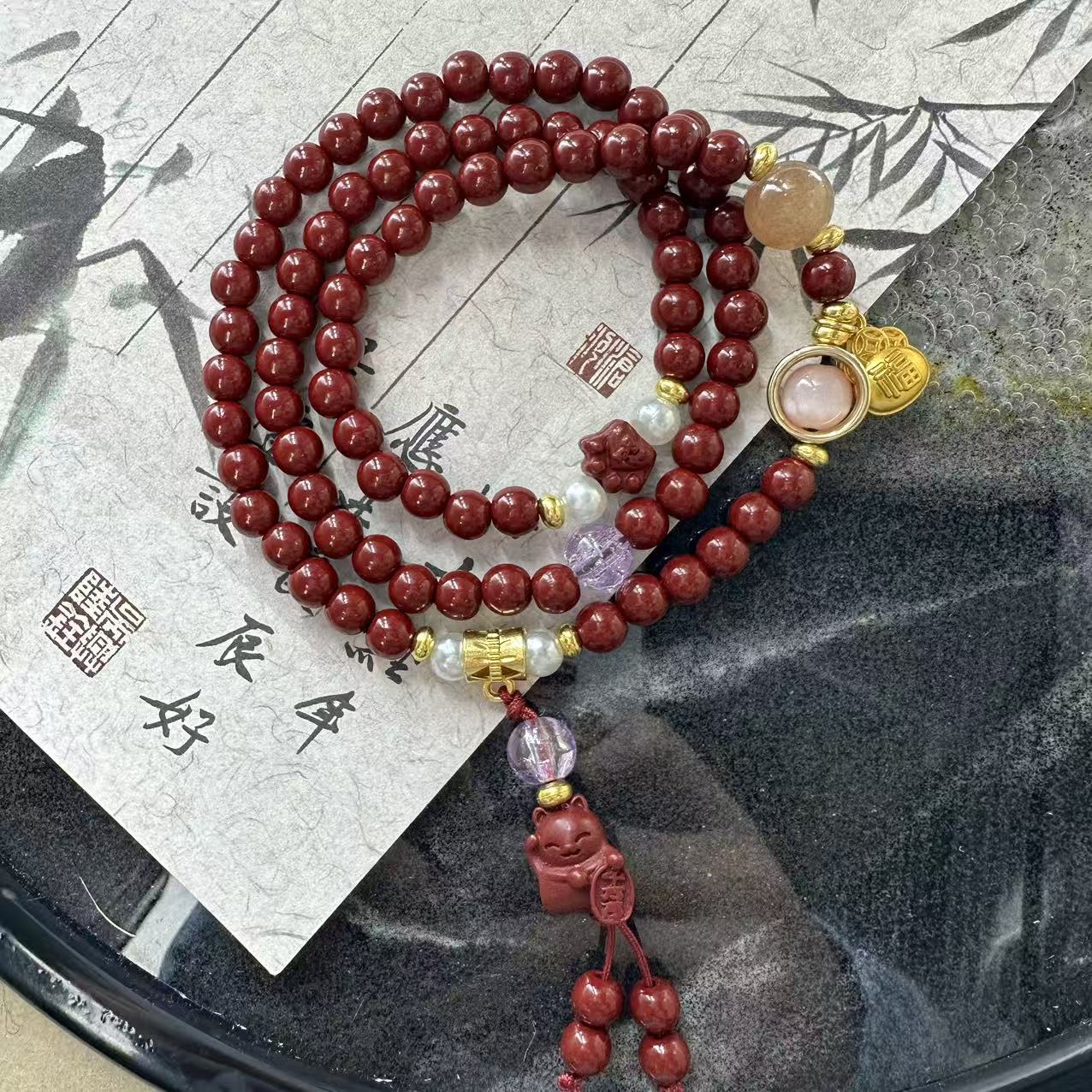含辰砂工艺品精品手串-无礼盒-S1463