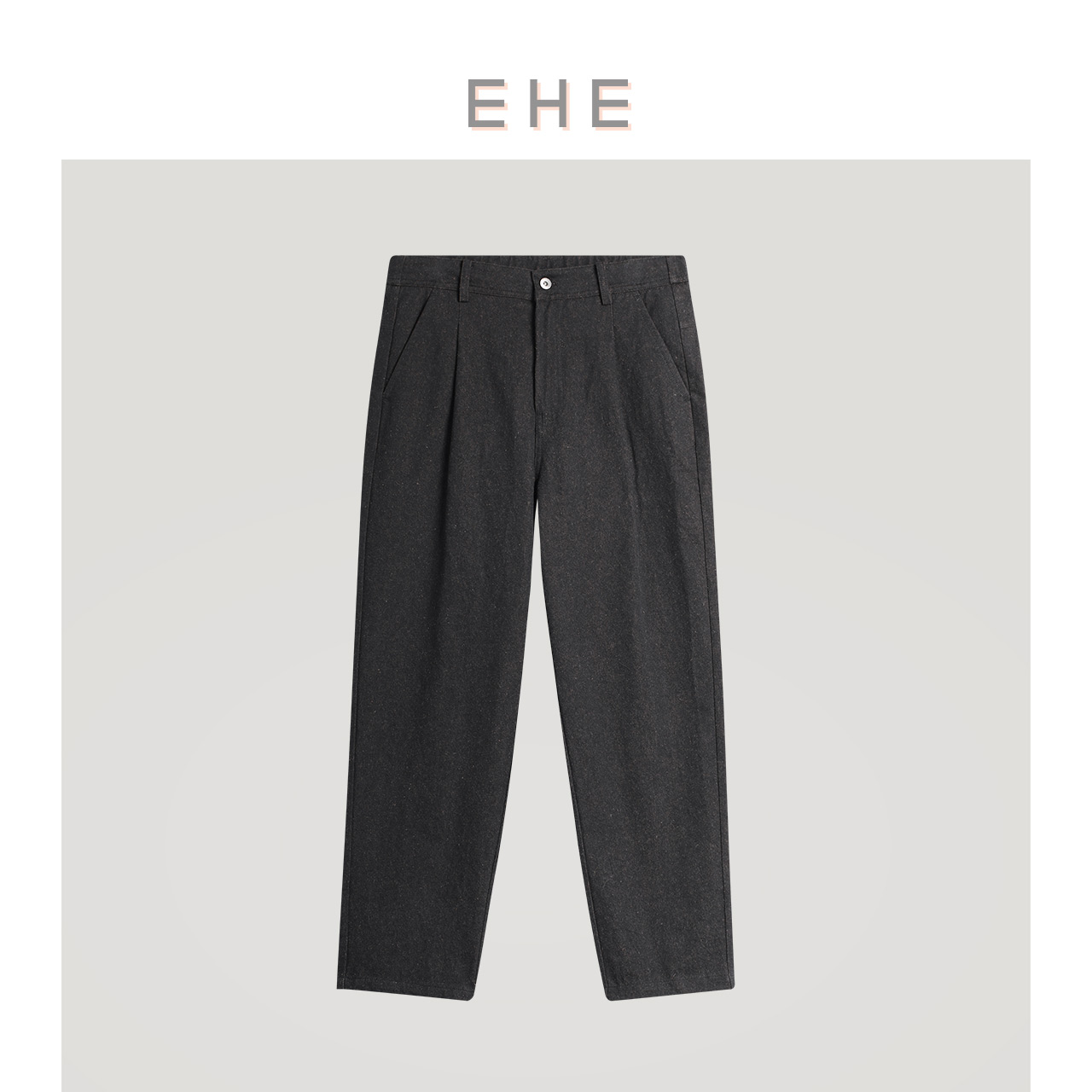 EHE男装 秋季重工双面异色纱松紧腰利落廓形休闲裤EH1243421022