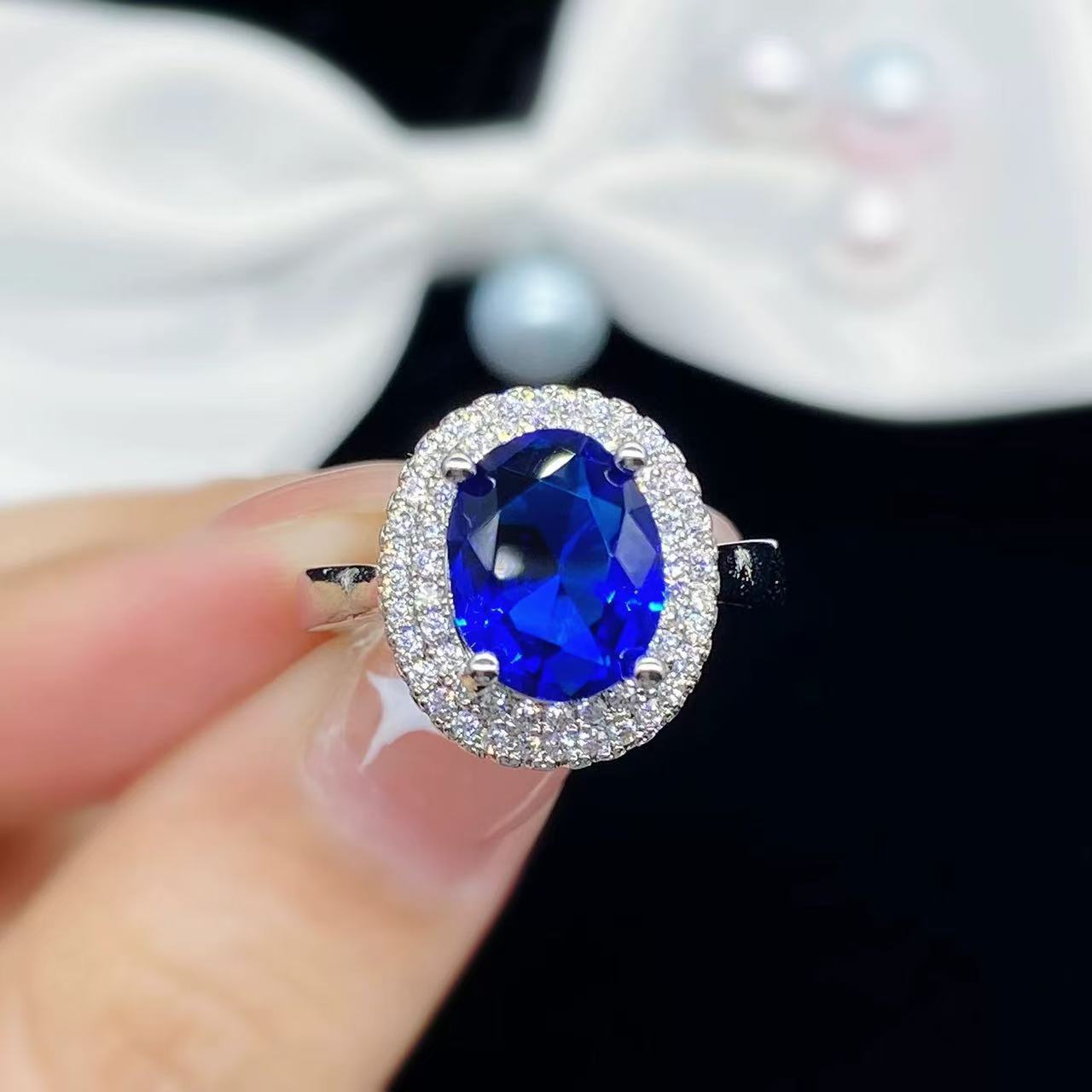 【南非库里南】NFKLN 高端奢华定制 蓝色太阳花戒指 068