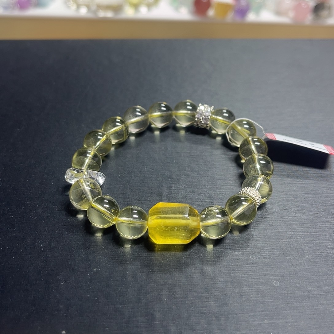 水晶未镶嵌手链黄水晶设计款手串
