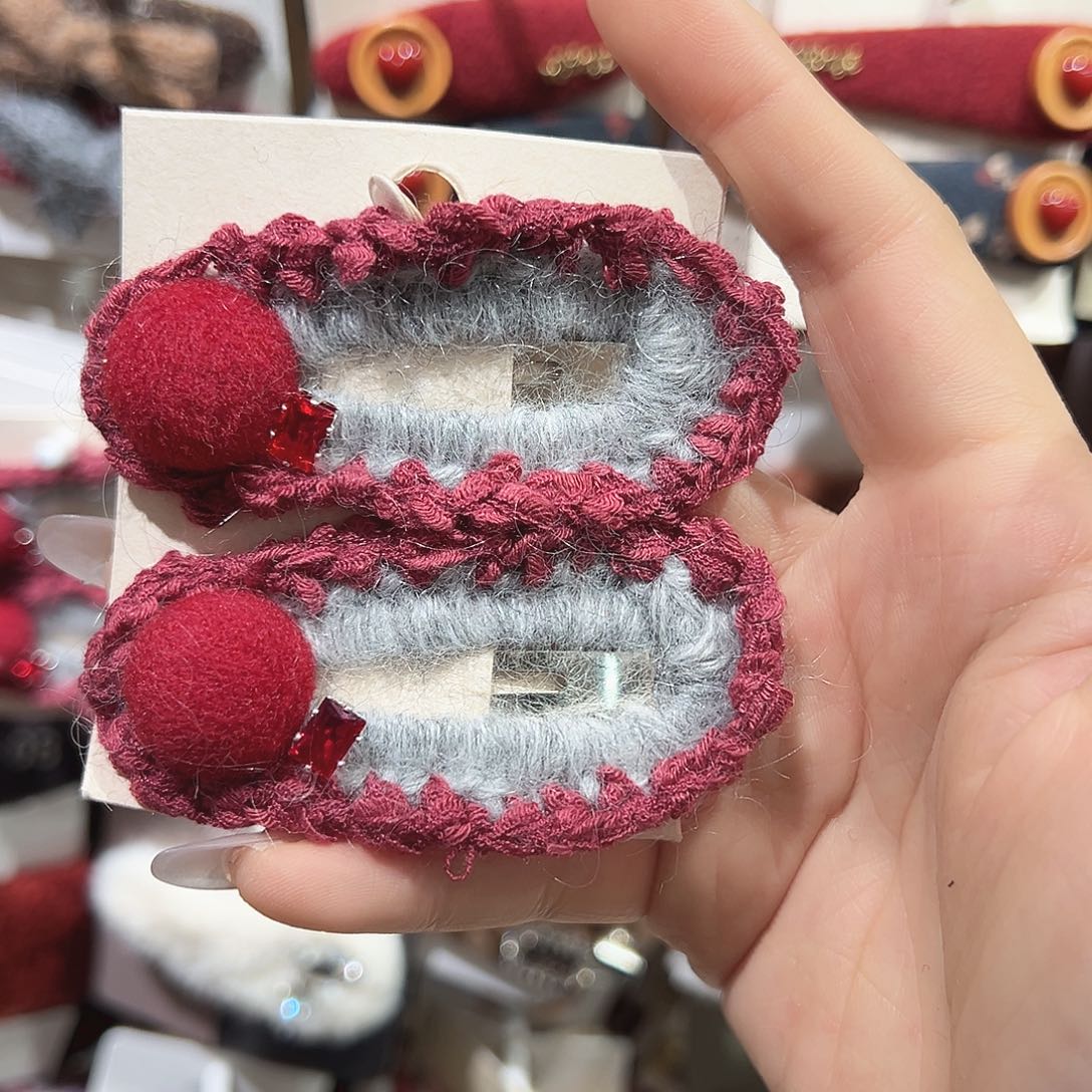 羽毛不锈钢红色球球掰掰夹