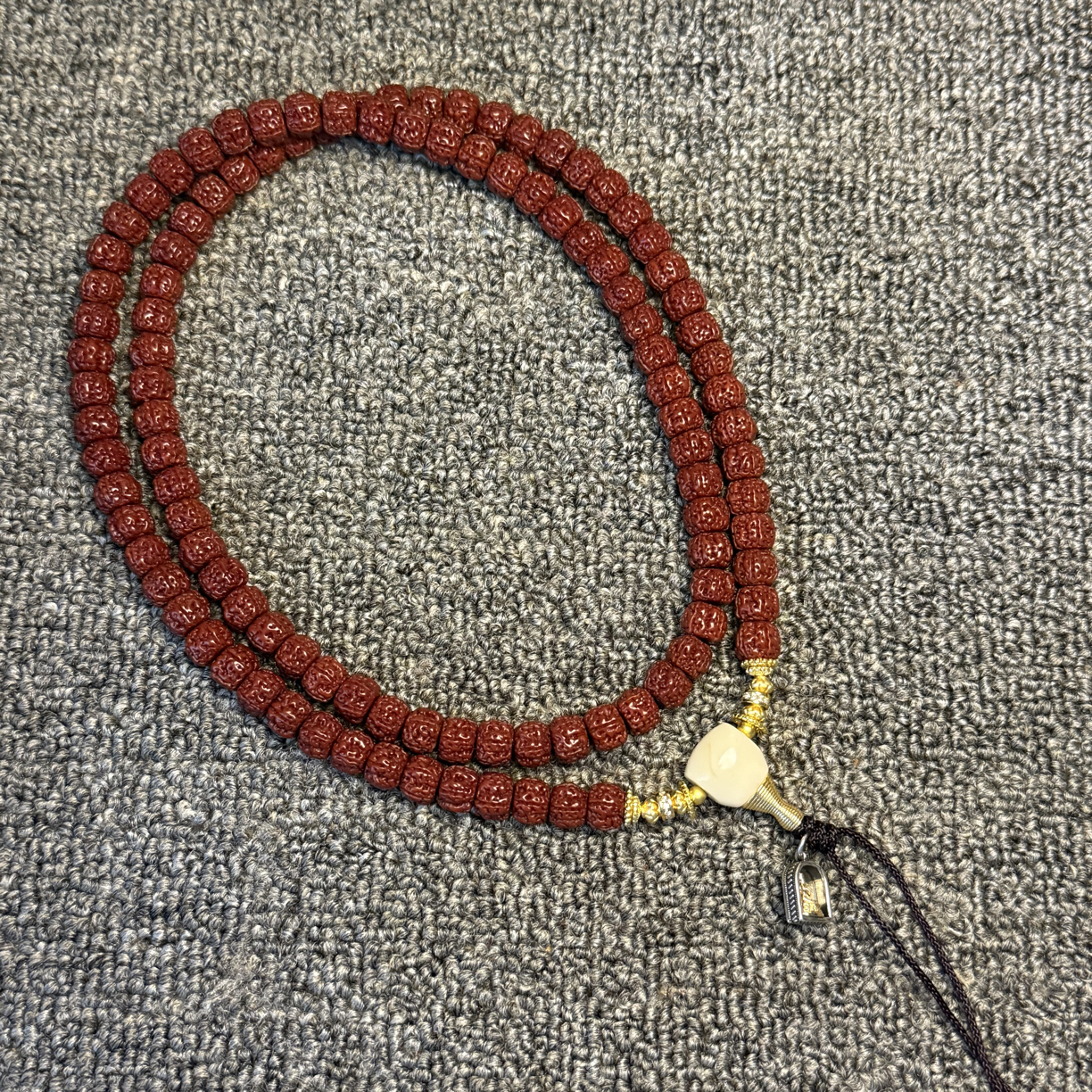 麦穗盘龙纹小金刚藏式直切款玉化包浆脖挂绕手