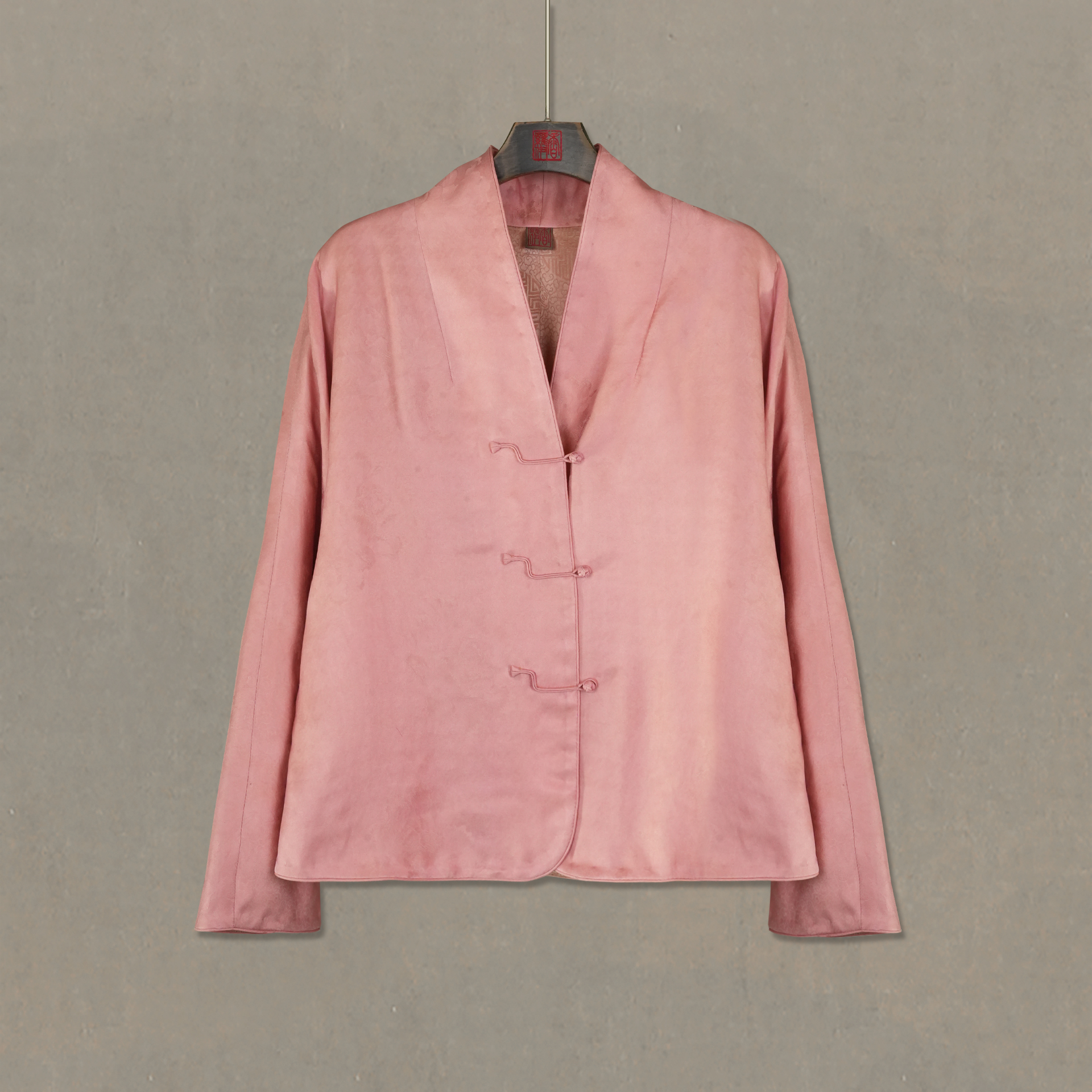 【桃绯素面】传统中式汉服交领盘扣提花上衣