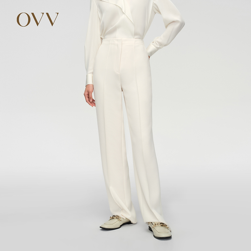 【艾钱钱专属】【孙俪同款】OVV春夏女装休闲直筒西裤GTXFJ14004A