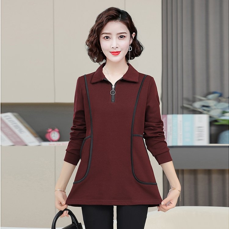 （100-251斤）春秋季新款中老年女装加大码妈妈装长袖上衣宽松显瘦