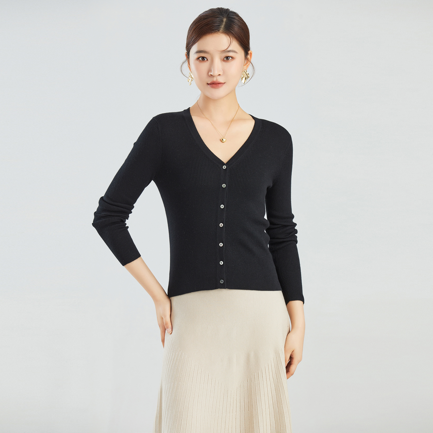 东黎 桑蚕丝山羊绒 岛屿假日-生机勃勃女士洋气衣服女3015