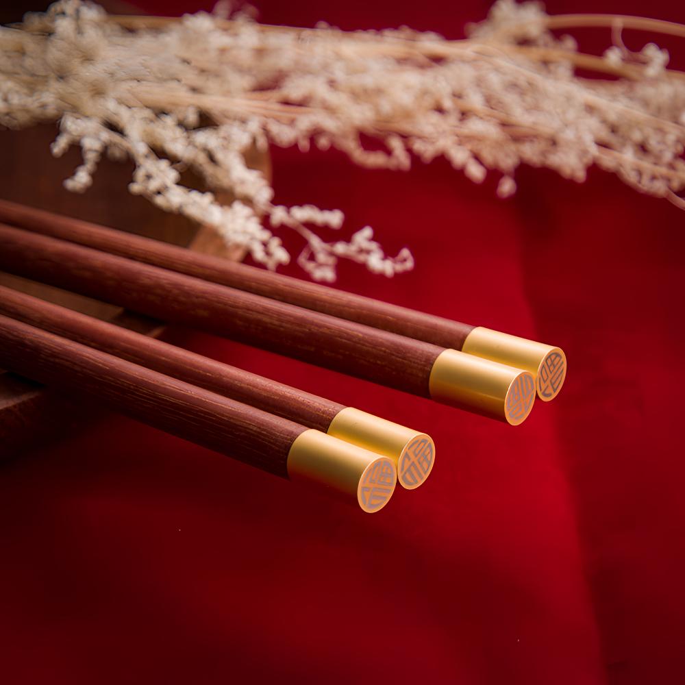 红檀木筷子抗菌防霉家用2025新款高档防滑家庭筷商用宴会家庭轻奢商品图