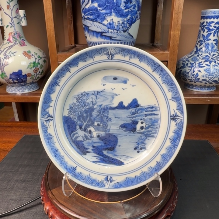 赵***孟陶瓷0000000002山水盘子