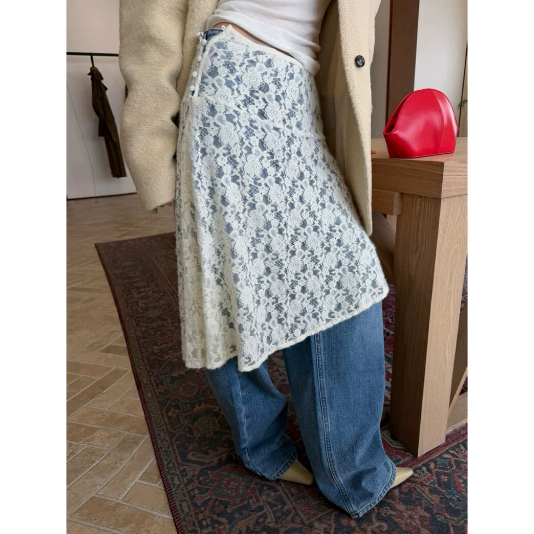 【土豆优选】法式复古时髦蕾丝中裙