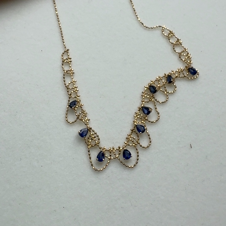 蓝宝石颈饰18K金镶嵌