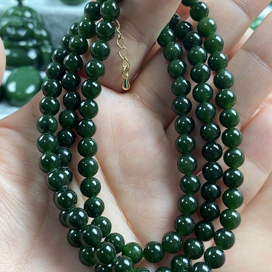 和田玉（碧玉）未镶嵌颈饰6mm