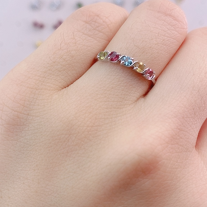 碧玺戒指银S925镶嵌戒指