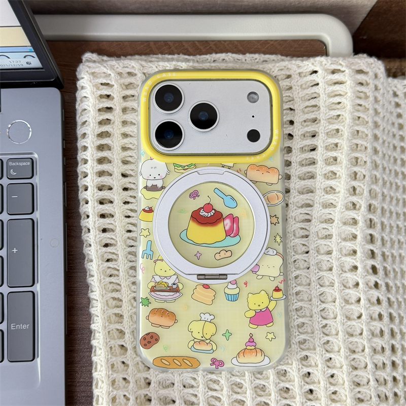 支点磨砂奶呼布丁小猫小狗适用16promax手机壳iPhone17苹果15/14 