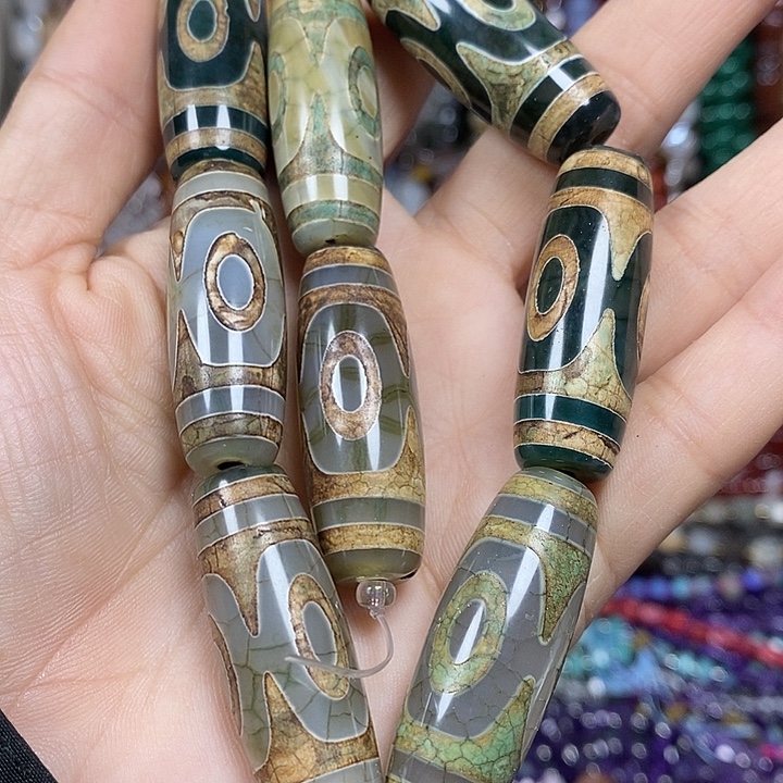 玛瑙/玉髓未镶嵌珠宝半成品玛瑙天珠卡14*40mm