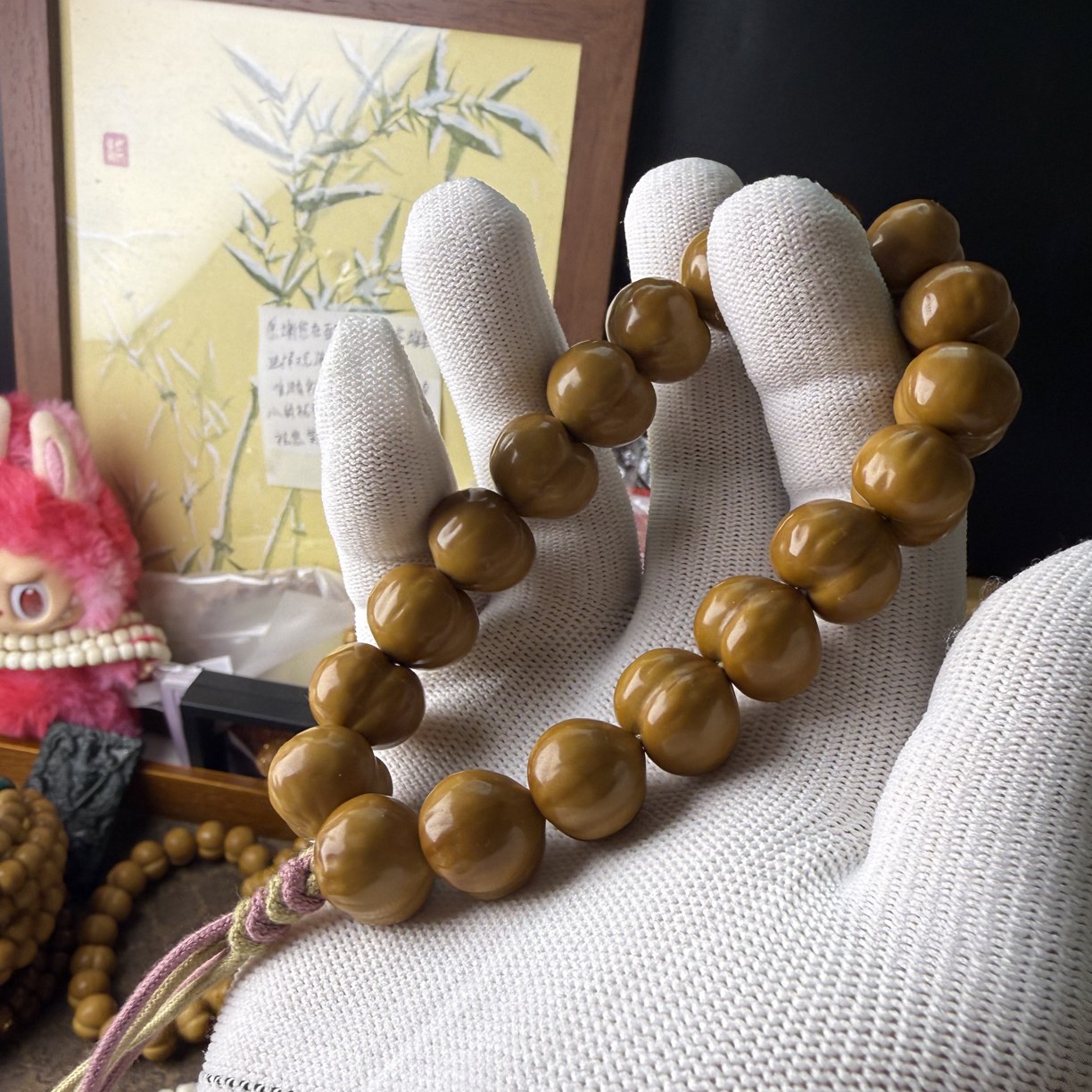 爱心屁桃形状猴头核桃，半手工手持款