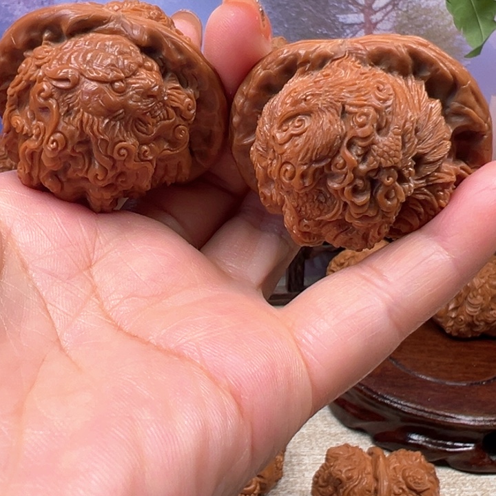 鯤***核桃手串/手链白狮子四神兽