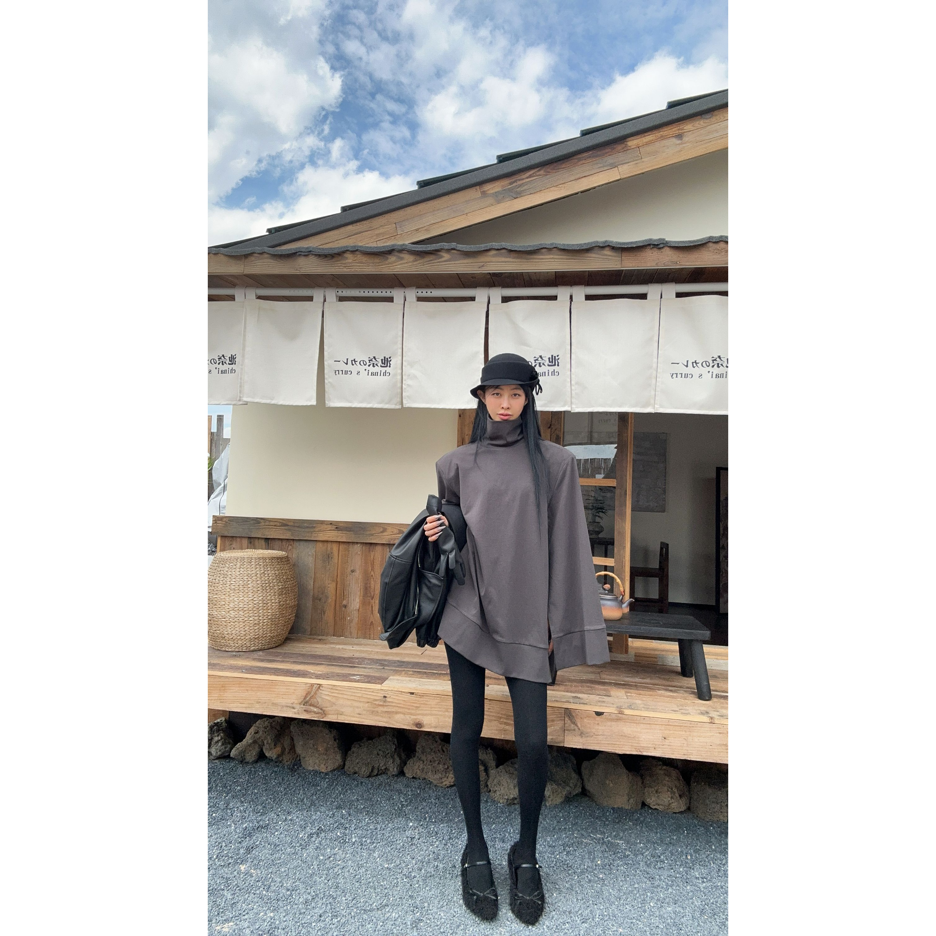 21153（定制福利款NO退NO换）小高领袖口开衩磨毛打底衫