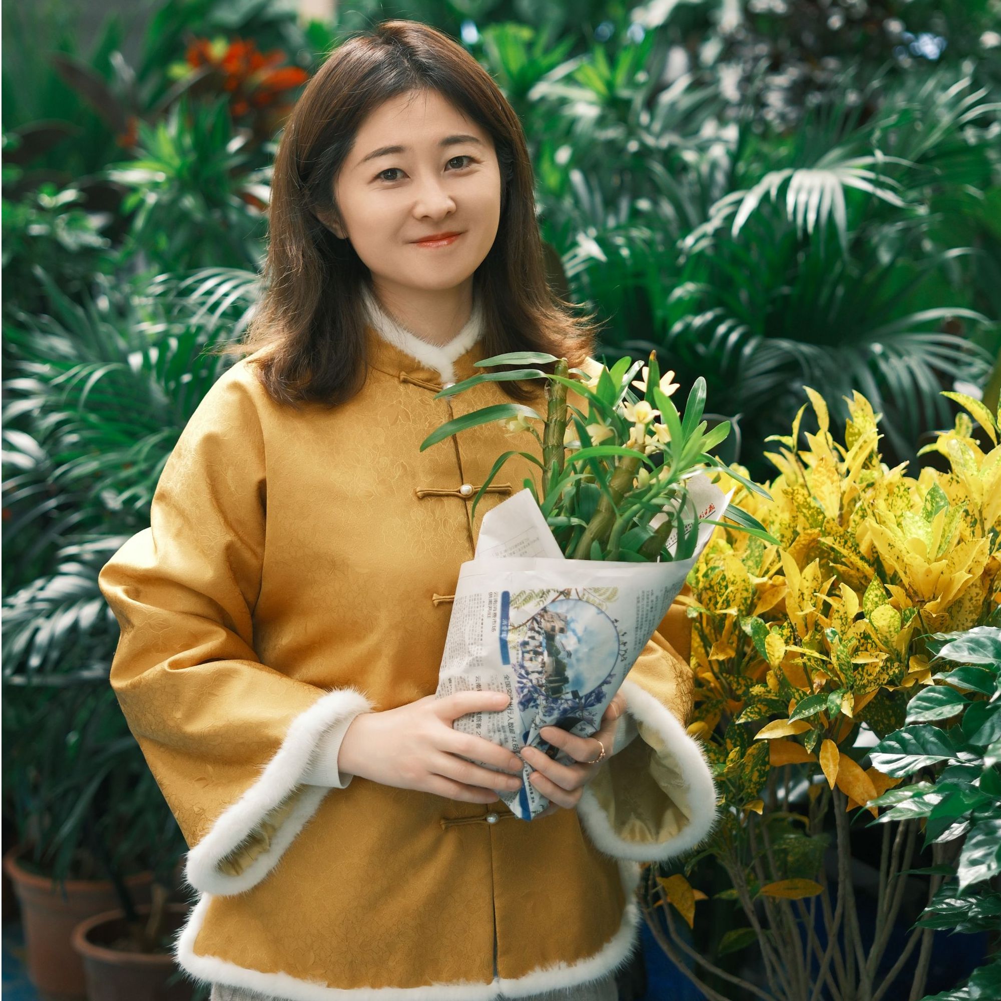 爱新觉罗 | 秋叶花罗对襟小立领长袖棉外衣