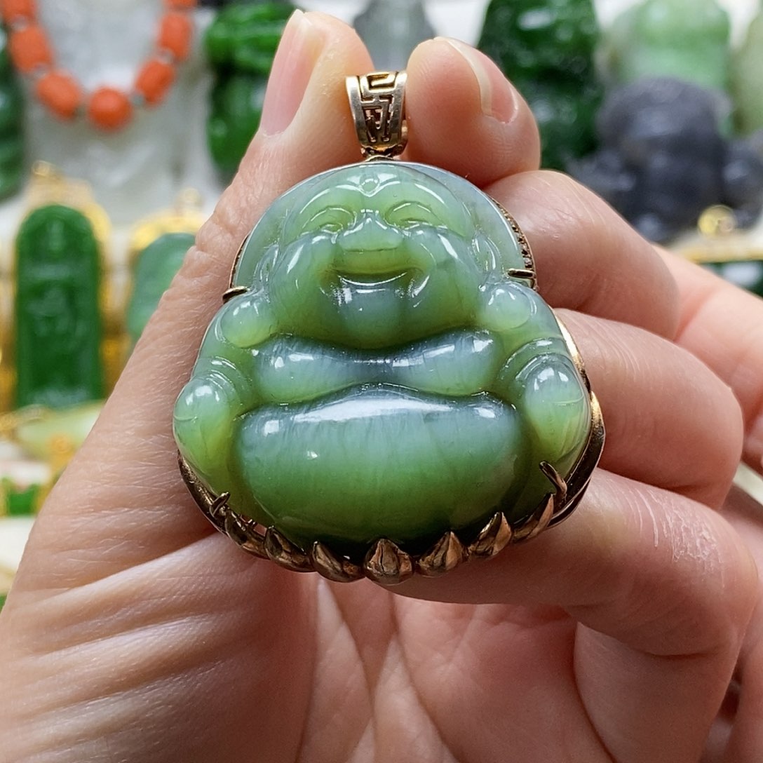 和田玉颈饰银S925镶嵌