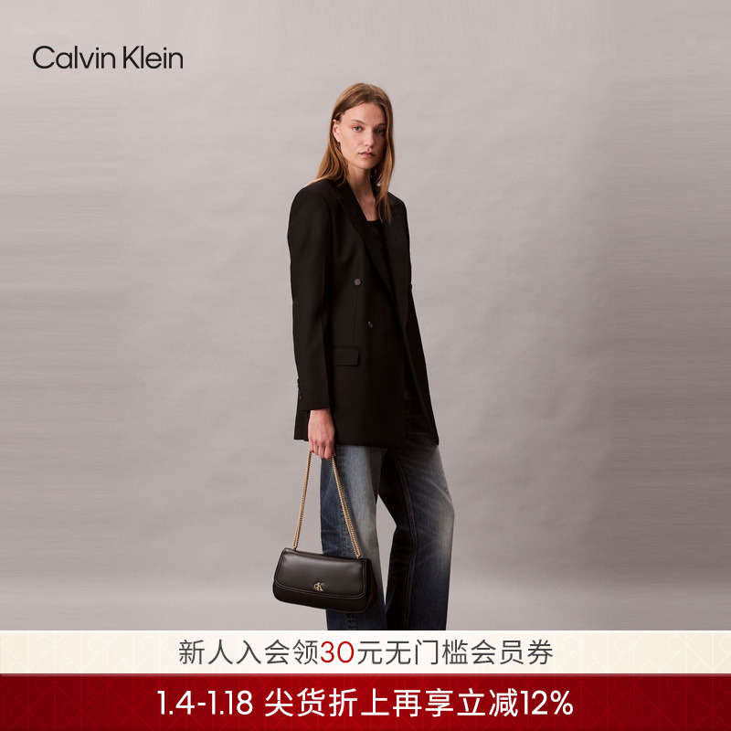 【新年礼物】CK女包25秋季休闲通勤风字母单肩斜挎链条包马鞍包