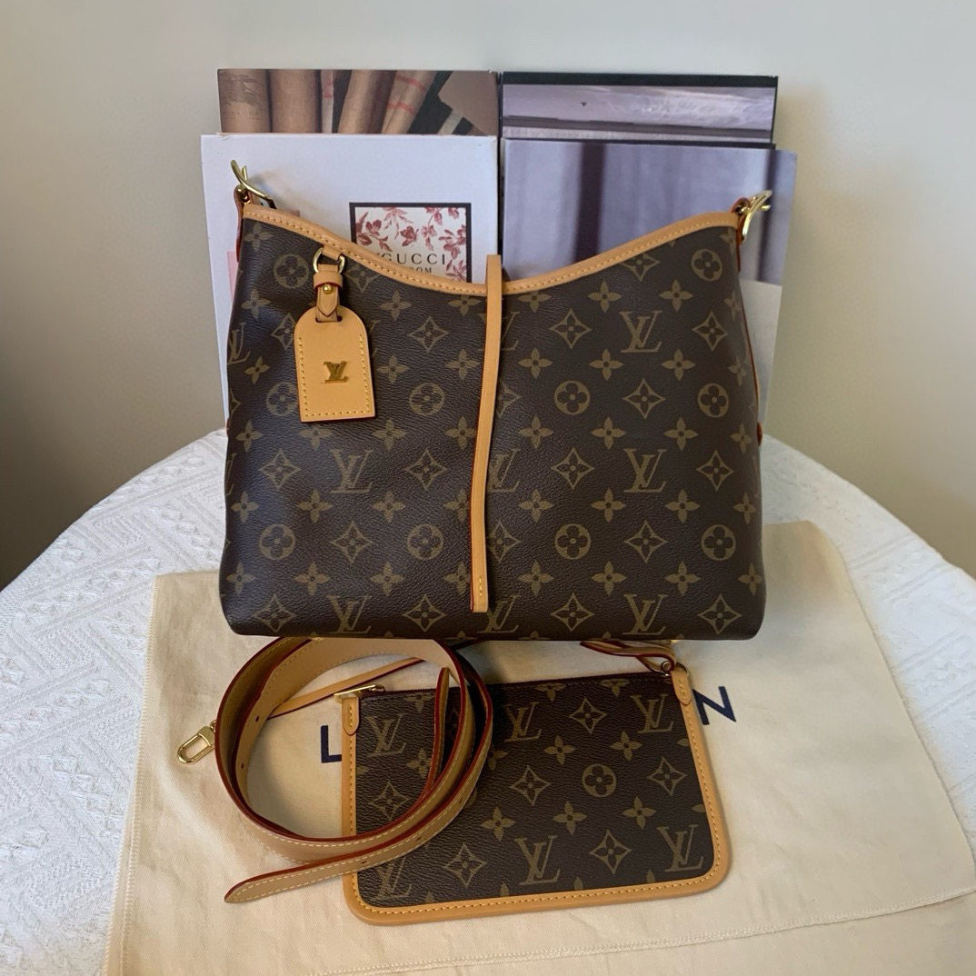 95新 LouisVuitton/路易威登 老花carryall小号 芯片款