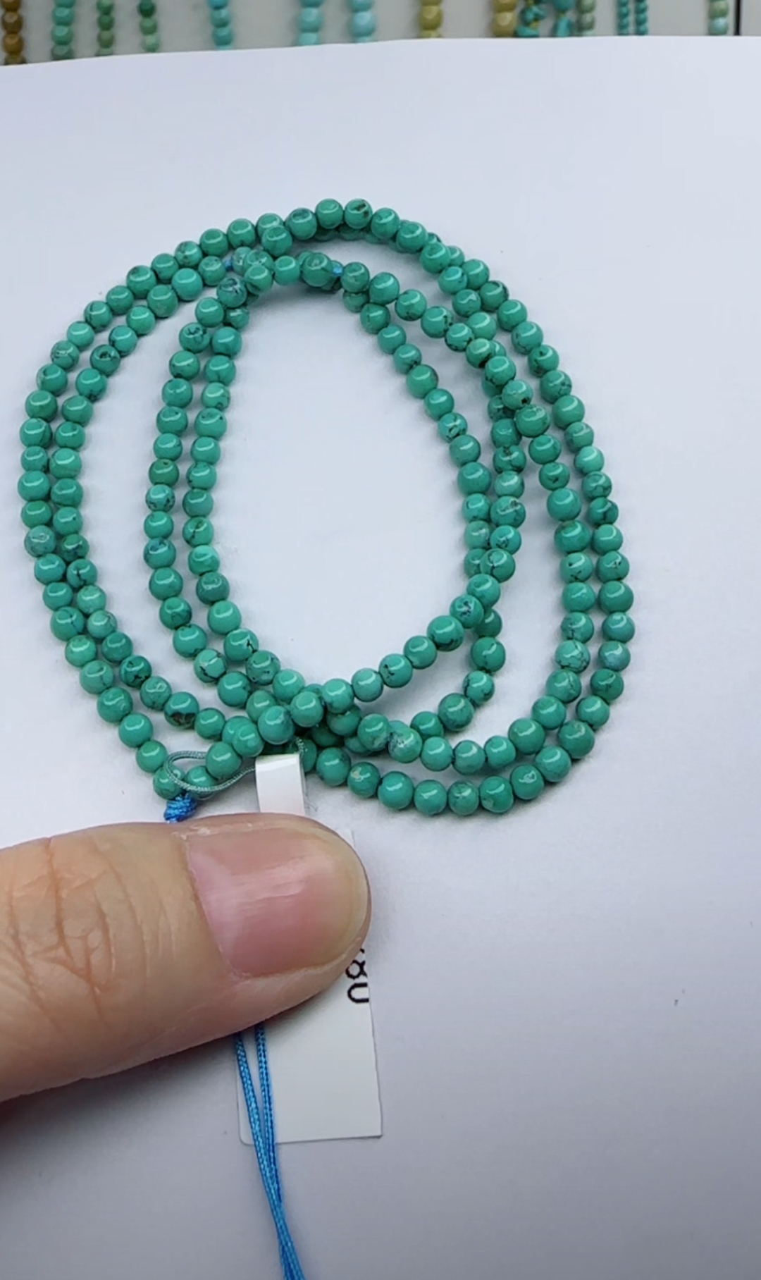 天然原矿绿松石米珠