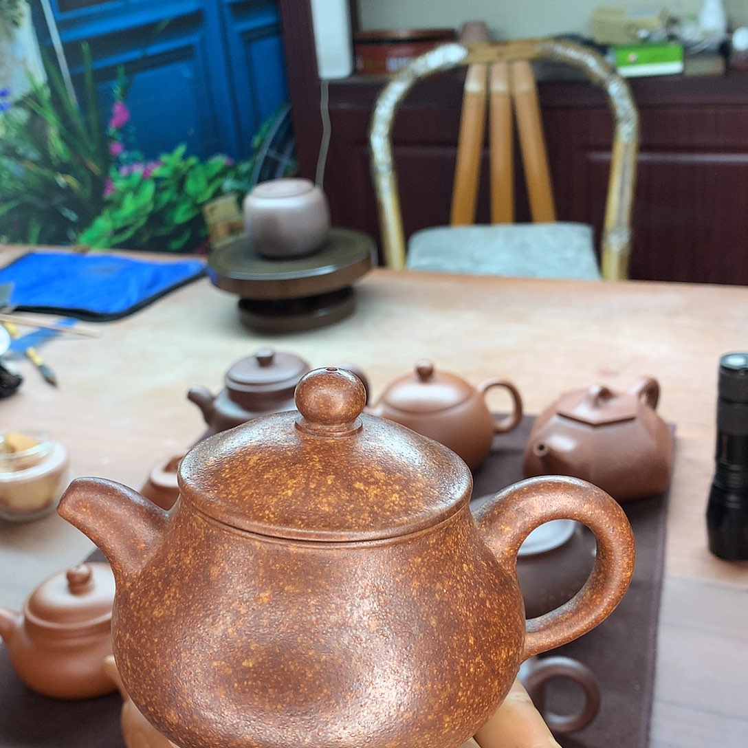 紫砂茶壶励****?高温潘壶，紫泥，260cc