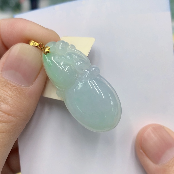 翡翠颈饰18K金镶嵌11111