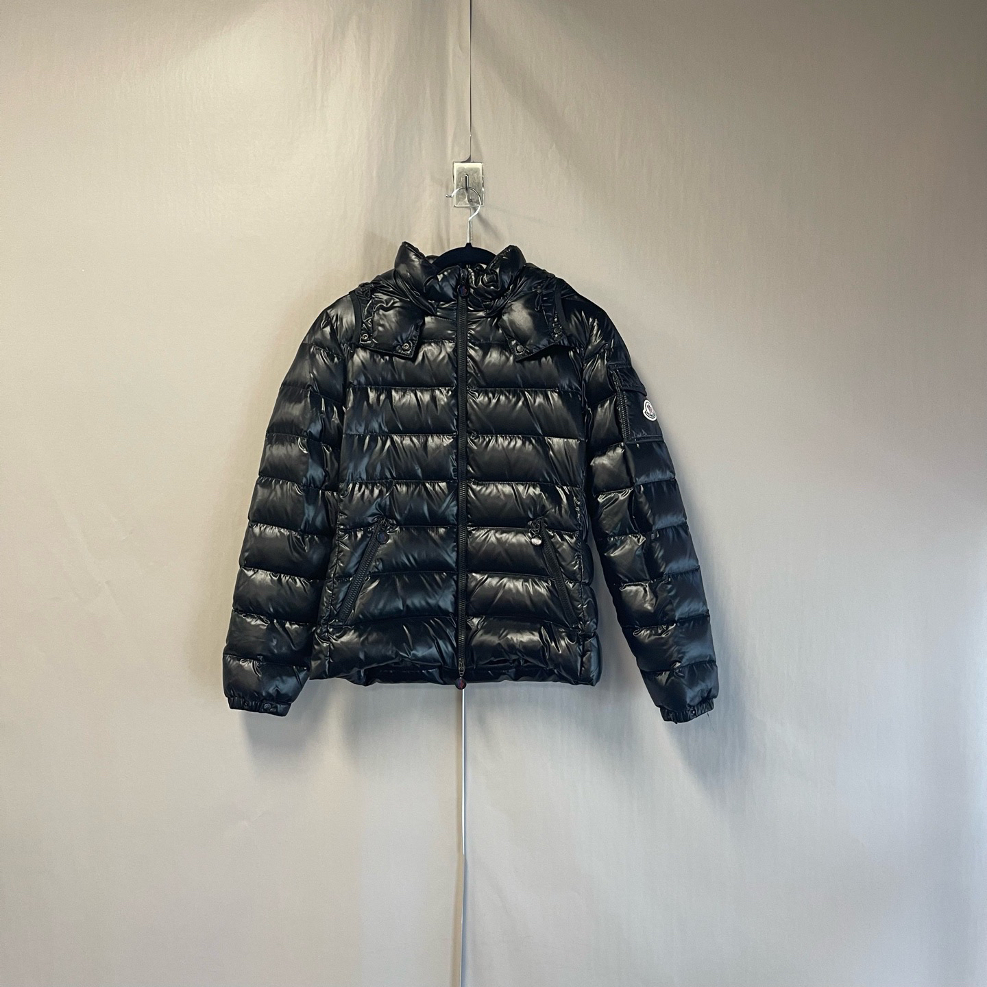99新 MONCLER bady爆款黑色亮面羽绒服 1码 #8189