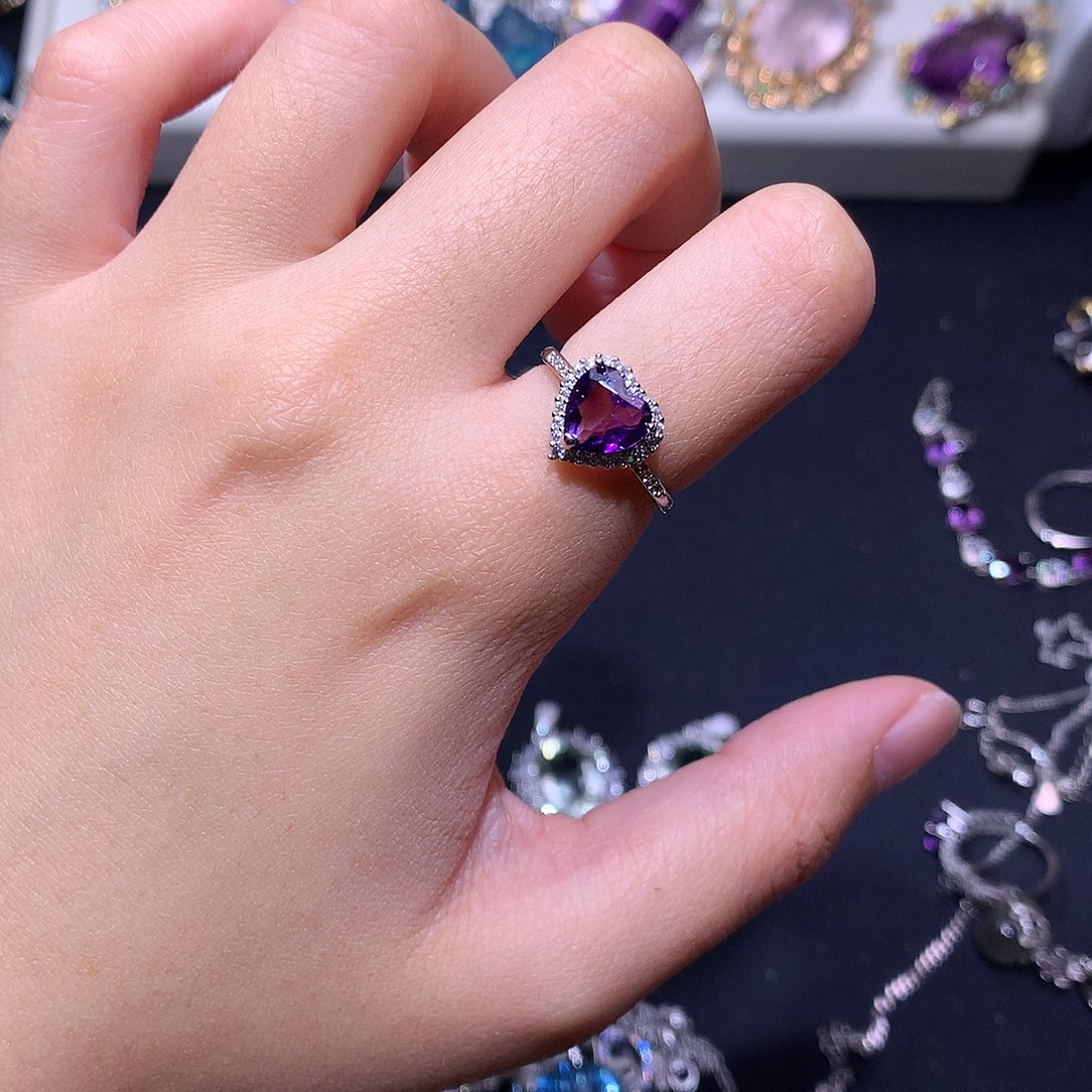 银S925镶嵌戒指石榴石