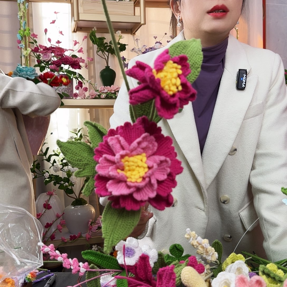 纯手工钩织钩织花束