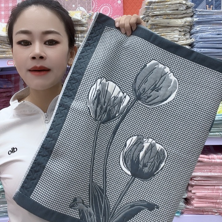 棉灰色郁金香纯棉