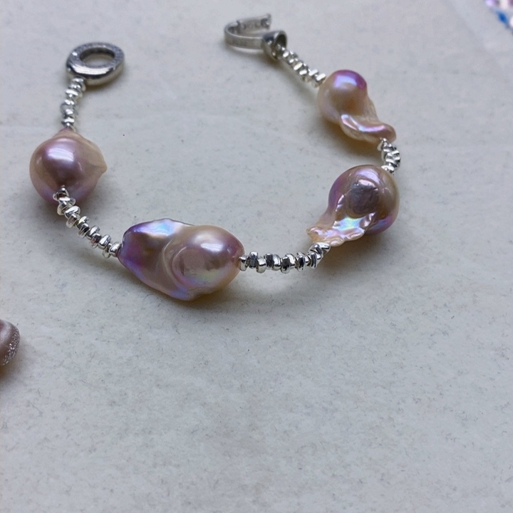 银S925镶嵌淡水珍珠耳饰