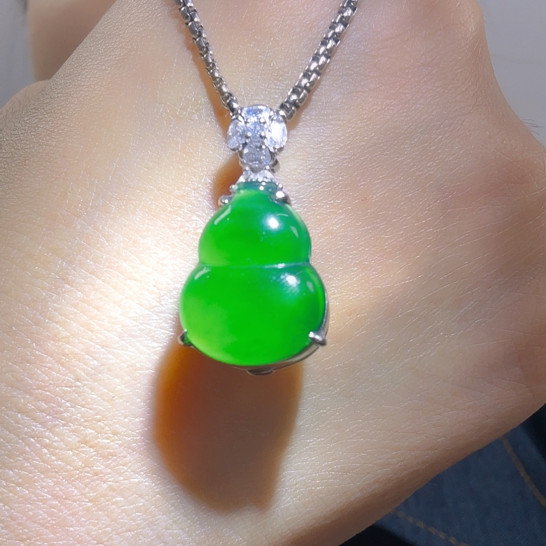 翡翠银S925镶嵌吊坠(不含链)