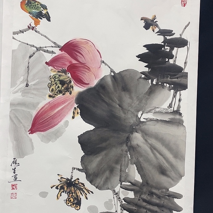国画四尺三开作品