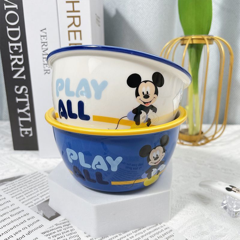 【萌趣】迪士尼创意陶瓷餐具卡通家用陶瓷饭碗可爱饭碗精致圆形面碗