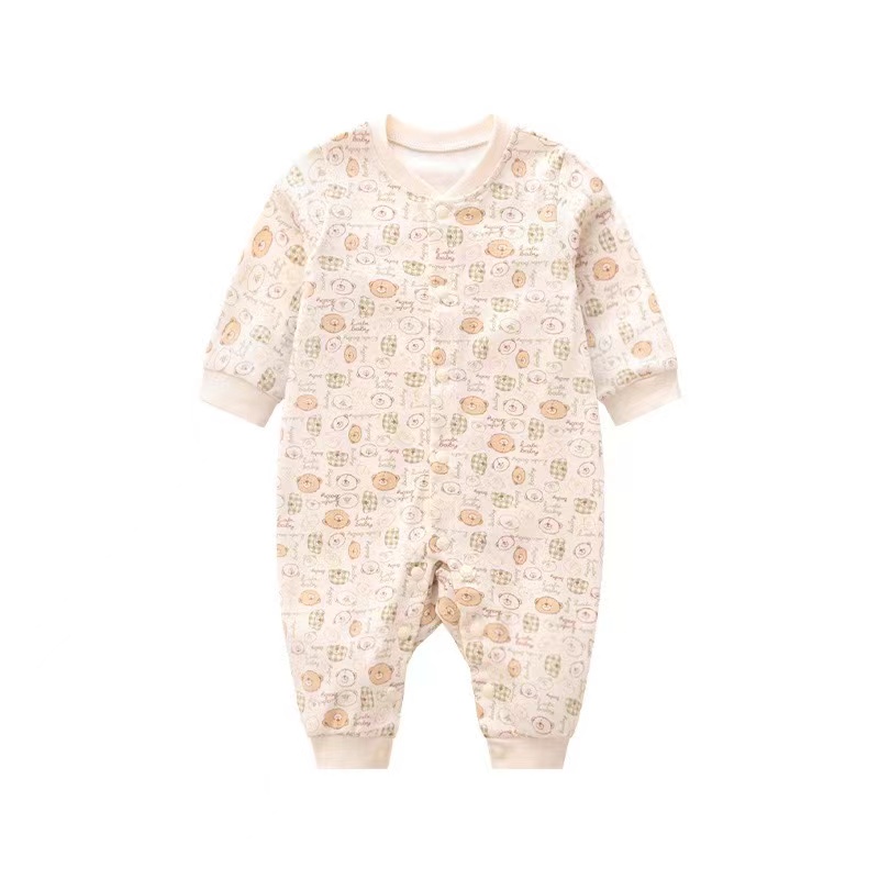 拉比四季纯棉长袖连体衣婴儿新生儿哈衣宝宝爬服