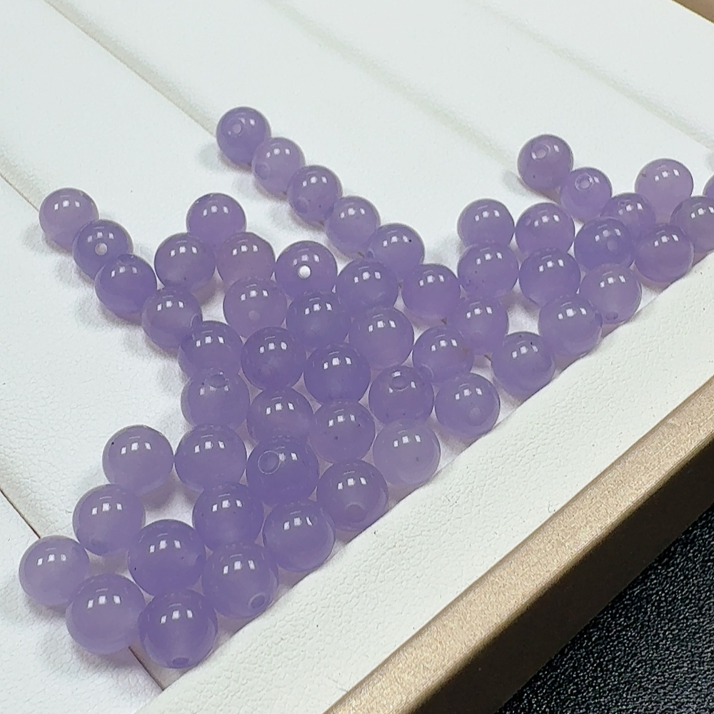 天然缅料A货 紫圆珠 6mm 多样性发一
