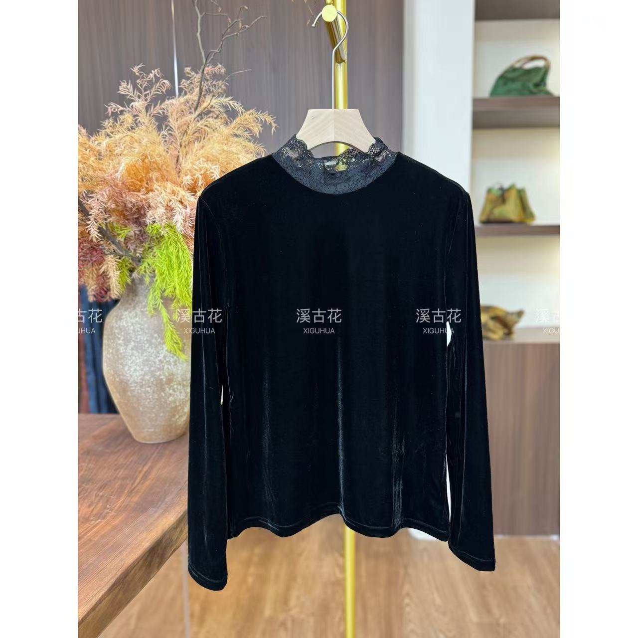 【精致女人】2025高级定制100%桑蚕丝真丝丝绒衬衫女显瘦百搭打底衫