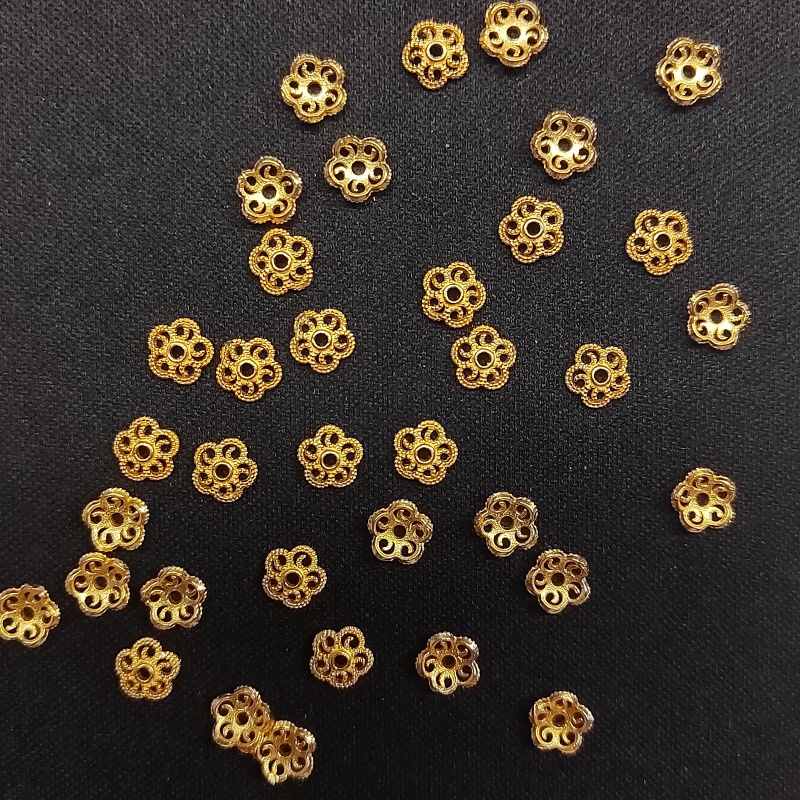 925银银制品 【发2片】A款五瓣花花托配件 PJ509