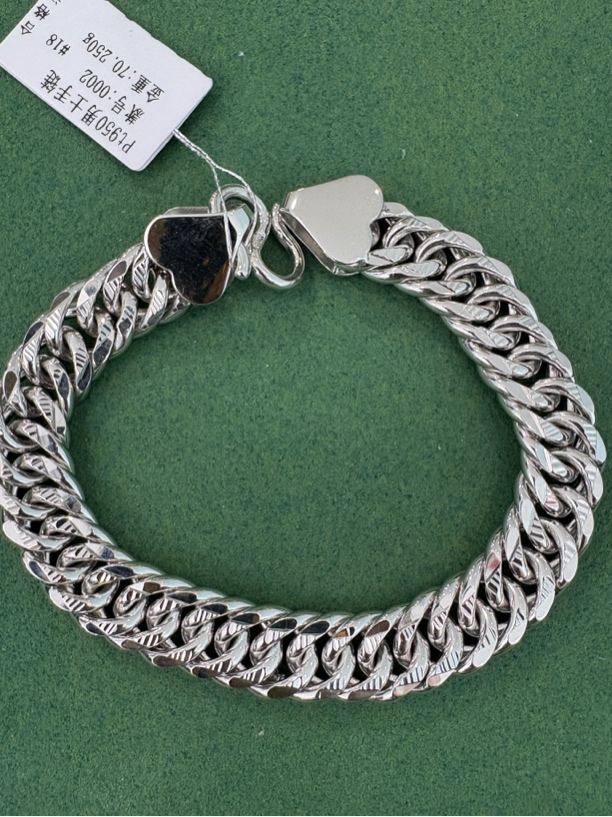 铂金pt950时尚古巴手链