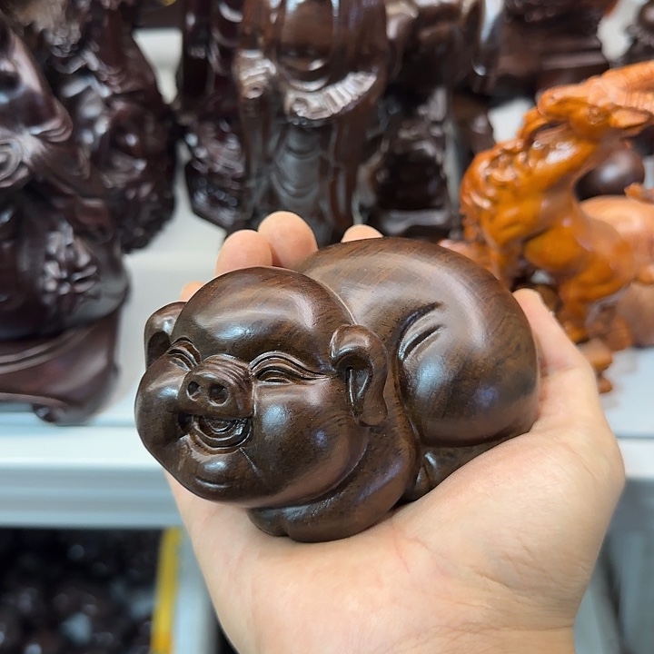 木黑檀木12福气猪一只