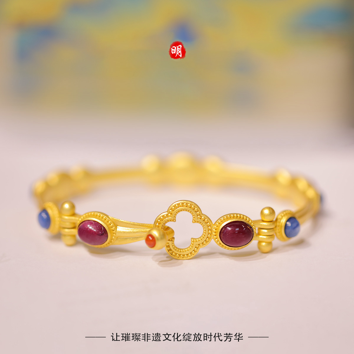 925银手镯 银手镯S925银饰活口手镯搭配宫廷新中式百搭礼盒风格