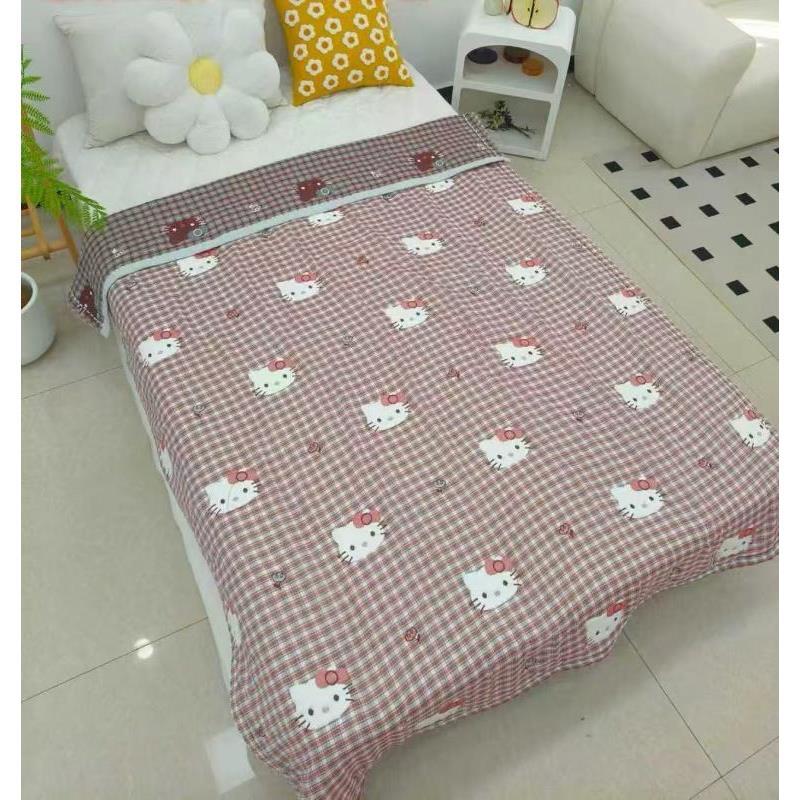 【京かわ会社】泡芙云柔被 红格子猫