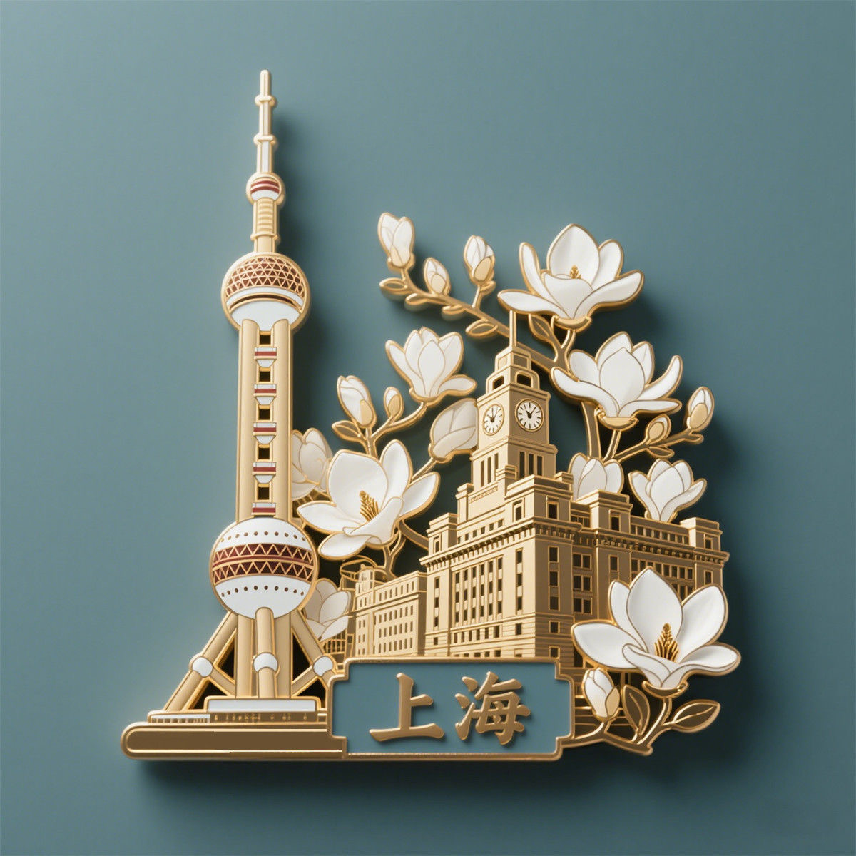 上海磁吸冰箱贴金属立体磁贴旅游文创礼品景点建筑创意礼物送朋友